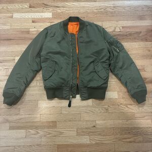 Alpha-industries Men's MA-1 Green and Khaki Jacket
